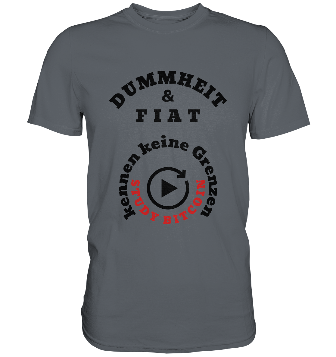 DUMMHEIT & FIAT kennen keine Grenzen - STUDY BITCOIN (rund in rund) - Classic Shirt