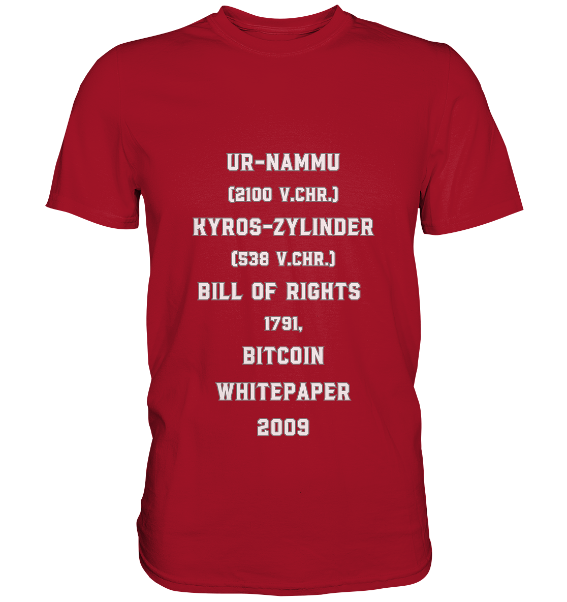 UR-NAMMU, KYROS-ZYLINDER, BILL OF RIGHTS, BITCOIN WHITEPAPER - Classic Shirt