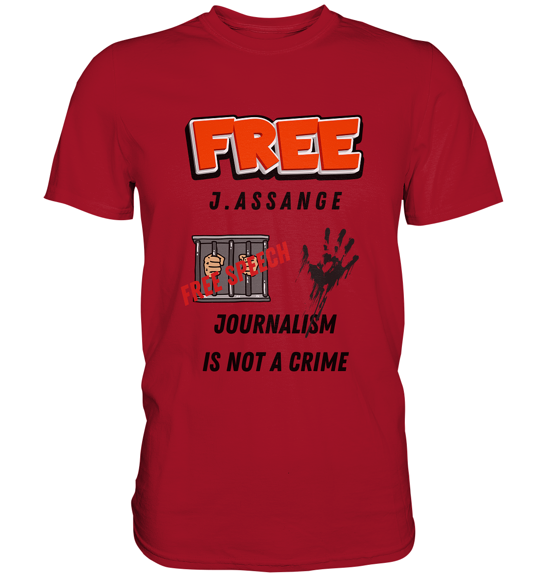 FREE J.ASSANGE - JOURNALISM IS NOT A CRIME, FREE SPEECH (2 GRAFIKEN)  - Classic Shirt