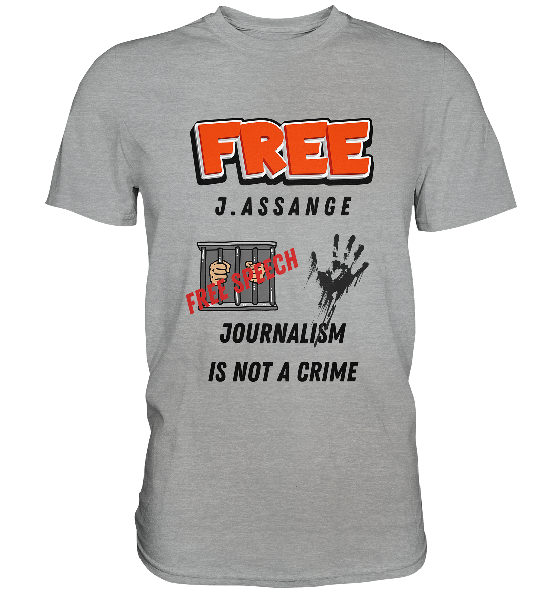 FREE J.ASSANGE - JOURNALISM IS NOT A CRIME, FREE SPEECH (2 GRAFIKEN)  - Classic Shirt