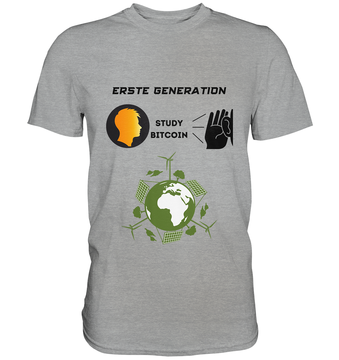 ERSTE (Bitcoin) GENERATION - STUDY BITCOIN - (green Energy Grafik) - Classic Shirt