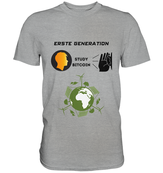 ERSTE (Bitcoin) GENERATION - STUDY BITCOIN - (green Energy Grafik) - Classic Shirt