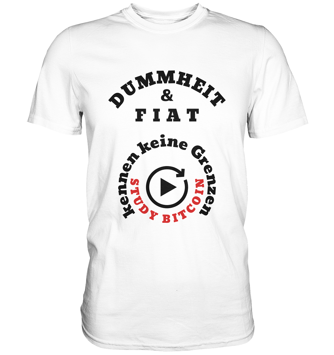 DUMMHEIT & FIAT kennen keine Grenzen - STUDY BITCOIN (rund in rund) - Classic Shirt