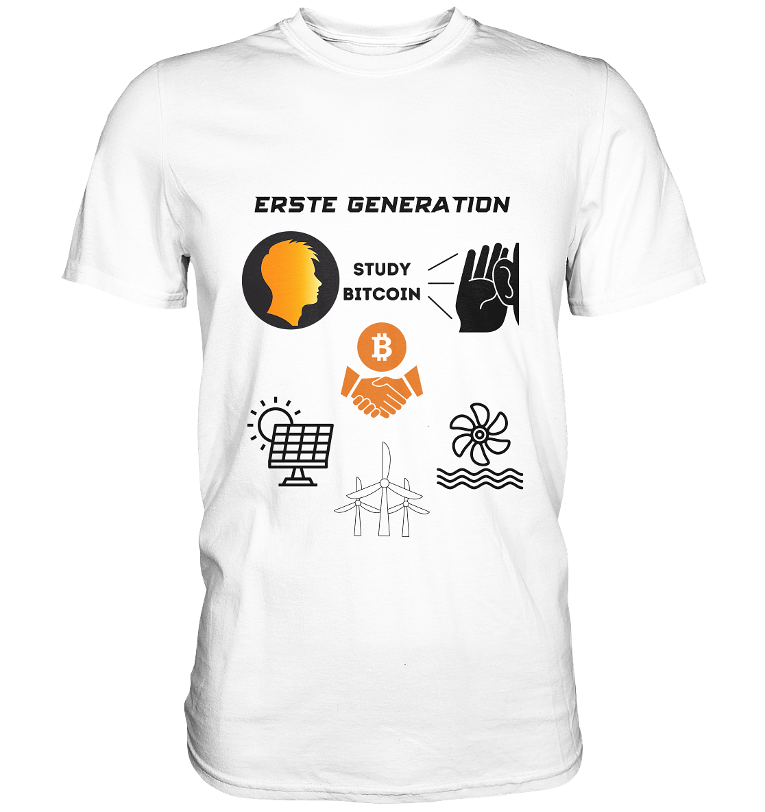 ERSTE (Bitcoin) GENERATION - STUDY BITCOIN - (green Energy 3 Grafiken) - Classic Shirt