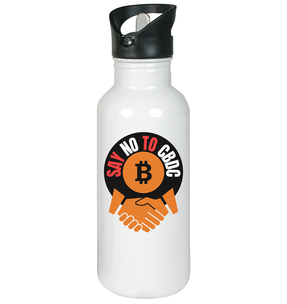 SAY NO TO CBDC (handshake)  - Edelstahl-Trinkflasche