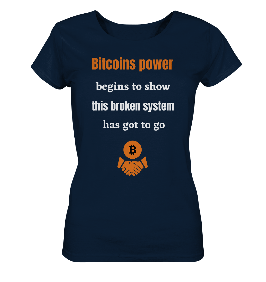 Bitcoins power begins to show, this broken system has got to go (Ladies 21% Rabatt bis zum Halving 2024) - Ladies Organic Basic Shirt