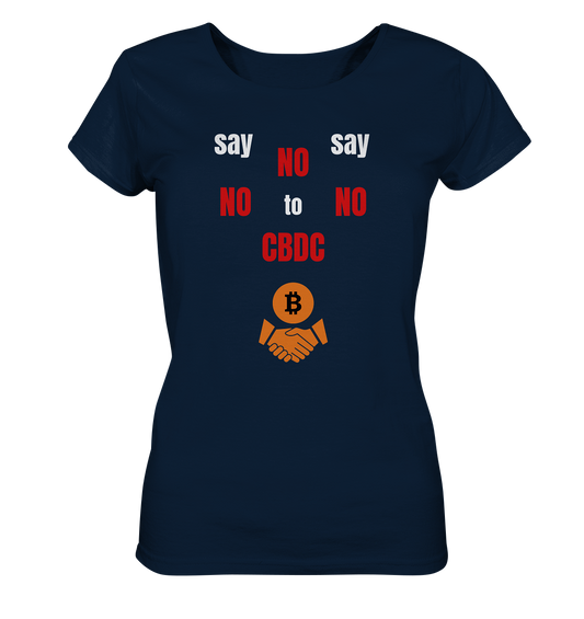 SAY NO NO NO to CBDC - (Ladies Collection 21% Rabatt bis zum Halving 2024) - Ladies Organic Basic Shirt