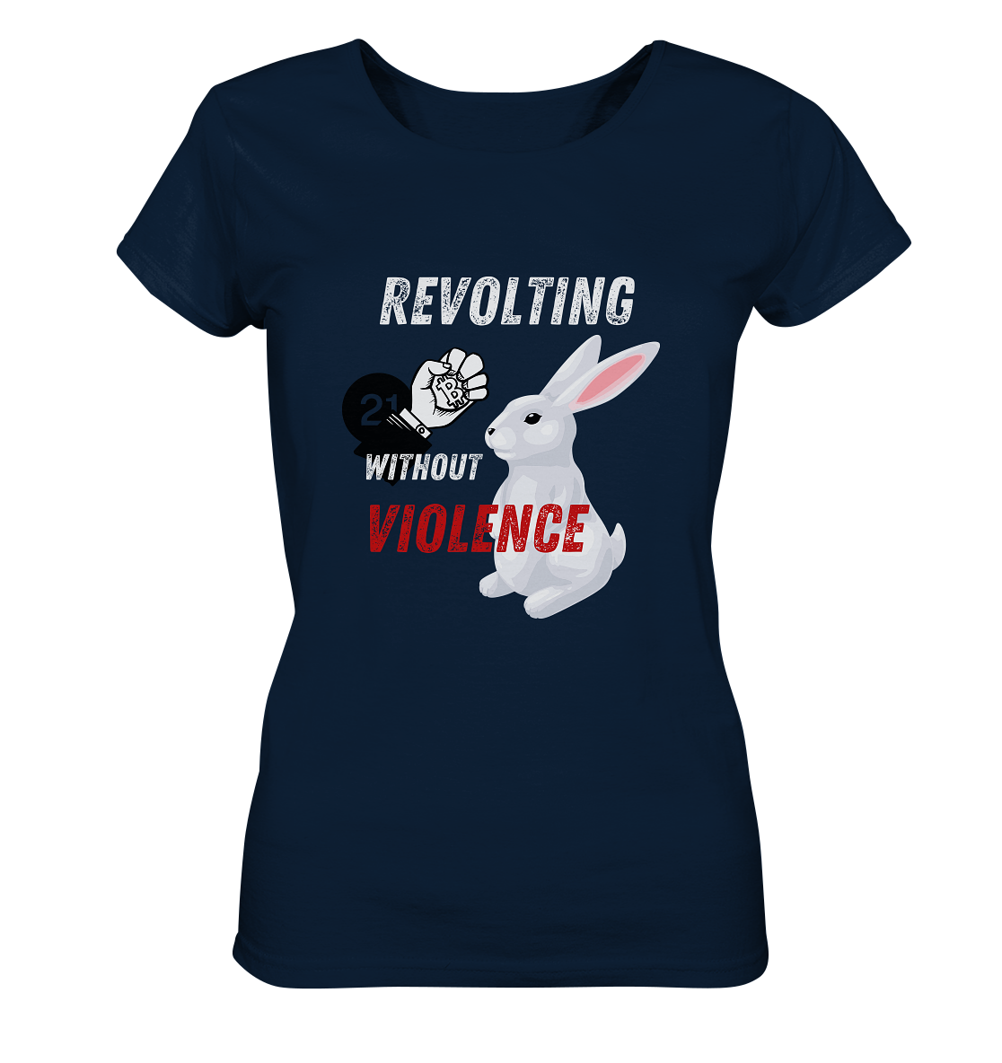 REVOLTING WITHOUT VIOLENCE - LADIES COLLECTION 21% automat. Rabatt bis zum Halving 2024  - Ladies Organic Basic Shirt