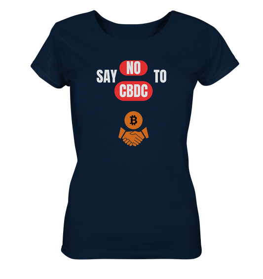 SAY NO TO CBDC - DEFIANCE handshake (Ladies Collection 21% Rabatt bis zum Halving 2024) - Ladies Organic Basic Shirt