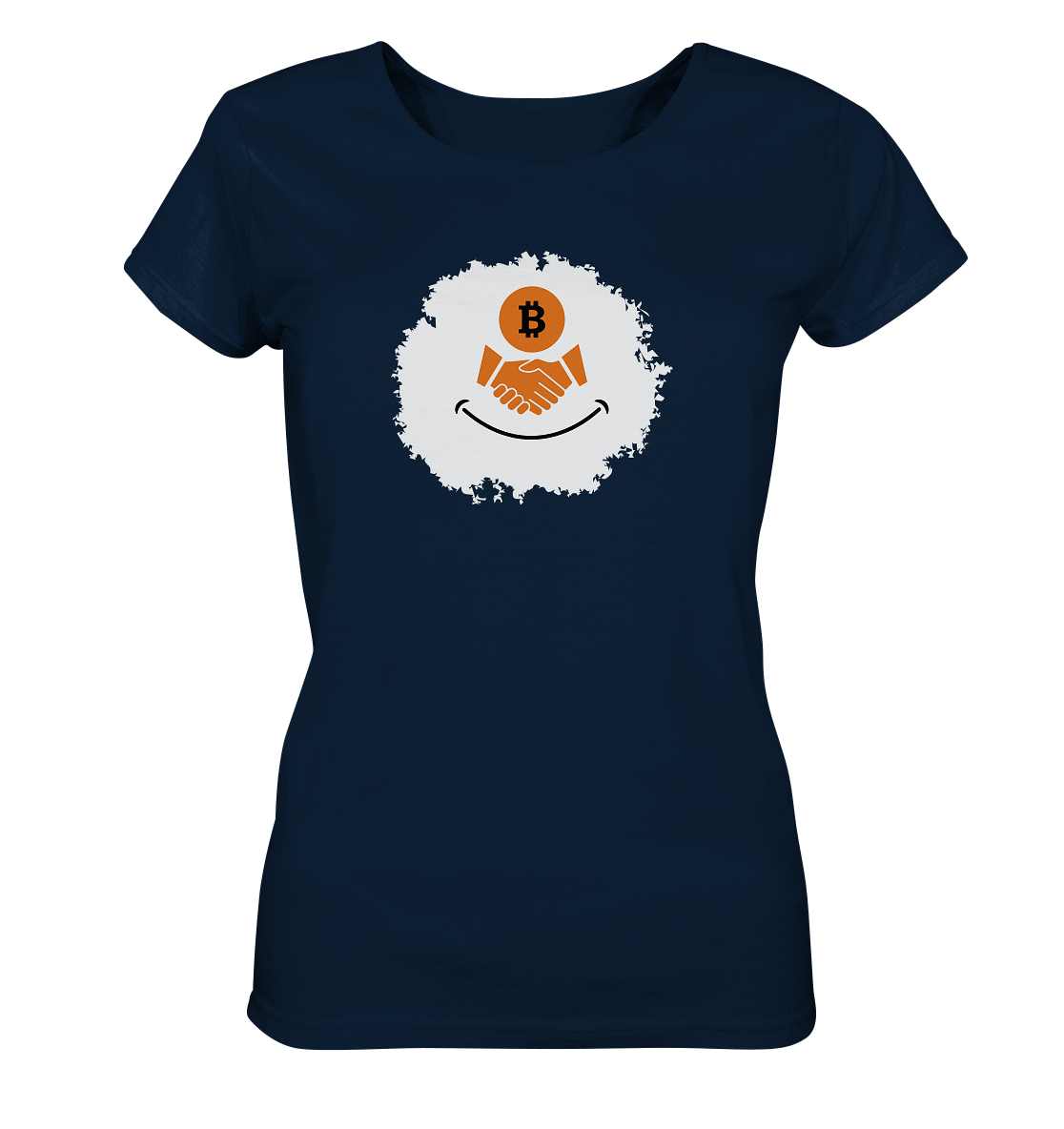 Smiley Bitcoin handshake - (Ladies Collection 21% Rabatt bis zum Halving 2024) - Ladies Organic Basic Shirt