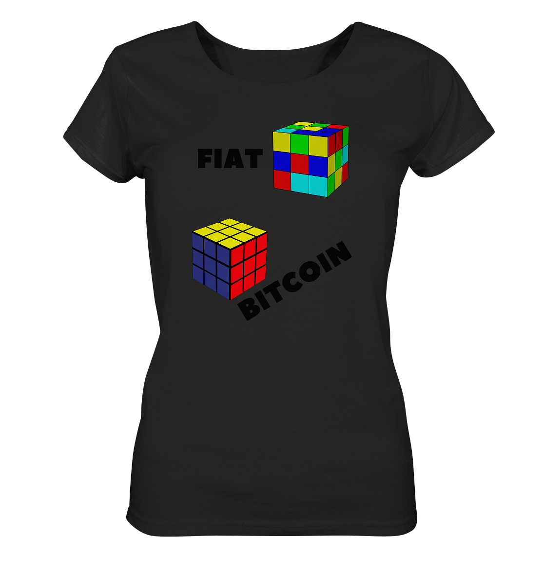 FIAT Cube Bitcoin Cube (Ladies Collection 21% Rabatt bis zum Halving 2024)   - Ladies Organic Basic Shirt