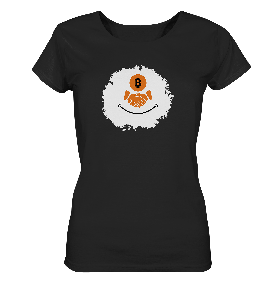 Smiley Bitcoin handshake - (Ladies Collection 21% Rabatt bis zum Halving 2024) - Ladies Organic Basic Shirt