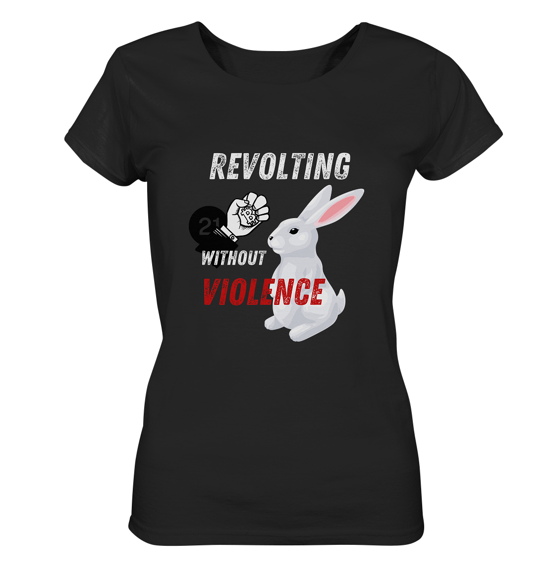 REVOLTING WITHOUT VIOLENCE - LADIES COLLECTION 21% automat. Rabatt bis zum Halving 2024  - Ladies Organic Basic Shirt