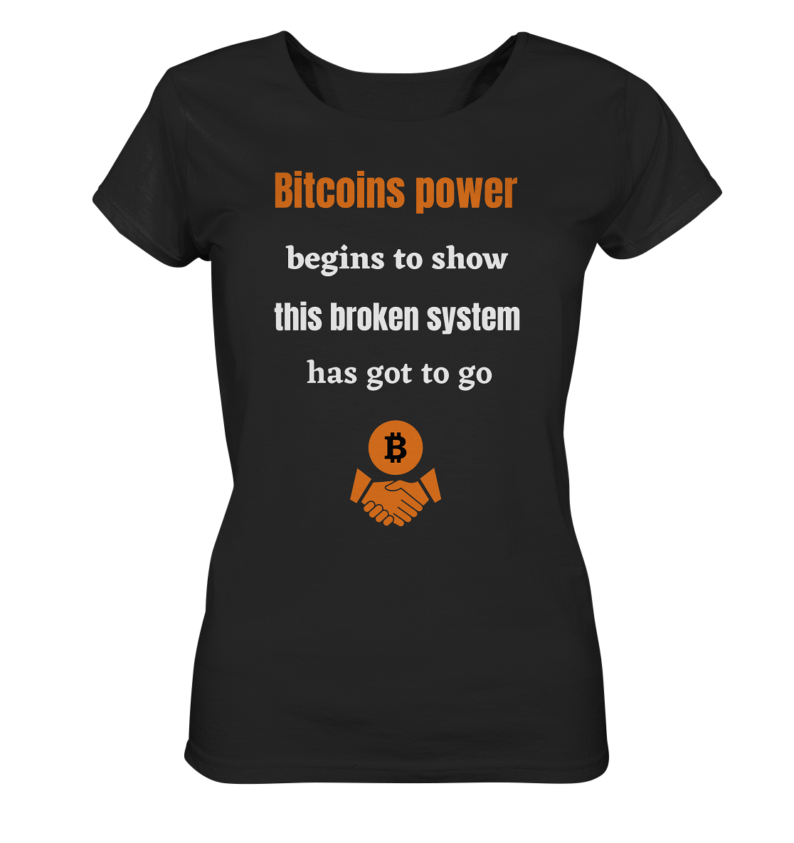 Bitcoins power begins to show, this broken system has got to go (Ladies 21% Rabatt bis zum Halving 2024) - Ladies Organic Basic Shirt