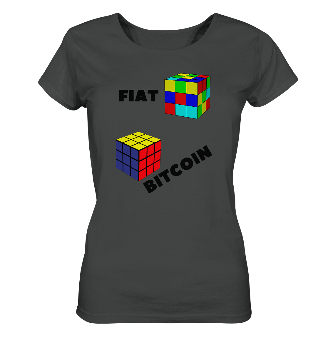 FIAT Cube Bitcoin Cube (Ladies Collection 21% Rabatt bis zum Halving 2024)   - Ladies Organic Basic Shirt