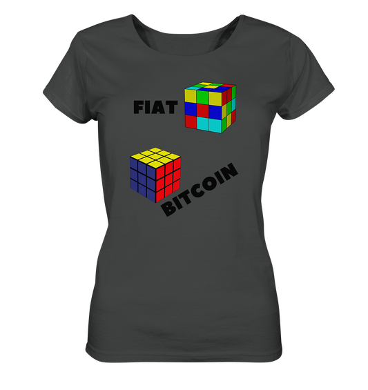 FIAT Cube Bitcoin Cube (Ladies Collection 21% Rabatt bis zum Halving 2024)   - Ladies Organic Basic Shirt
