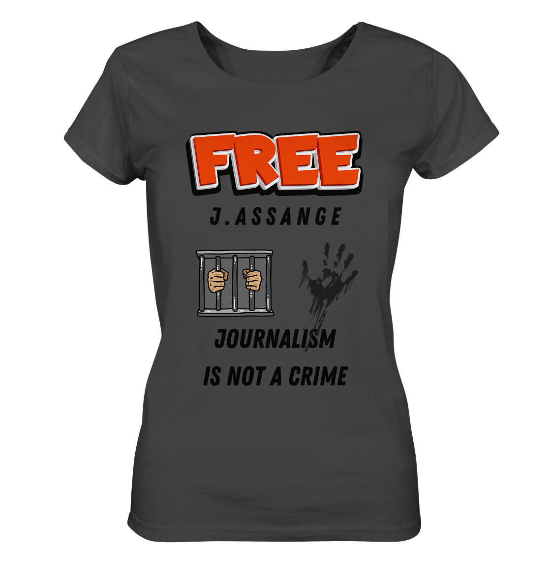 FREE J. ASSANGE - JOURNALISM IS NOT CRIME (2 Grafiken) - Ladies Collection 21% Rabatt bis zum Halving 2024) - Ladies Organic Basic Shirt