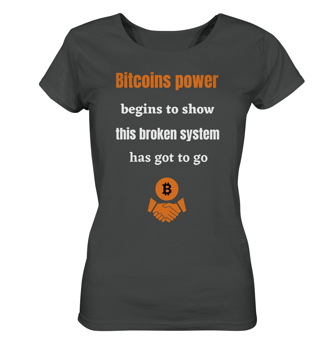 Bitcoins power begins to show, this broken system has got to go (Ladies 21% Rabatt bis zum Halving 2024) - Ladies Organic Basic Shirt
