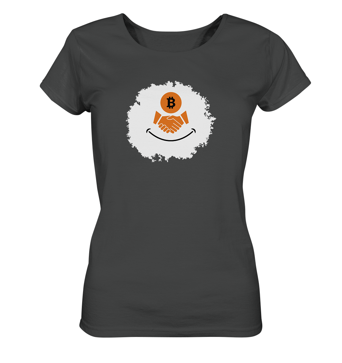 Smiley Bitcoin handshake - (Ladies Collection 21% Rabatt bis zum Halving 2024) - Ladies Organic Basic Shirt