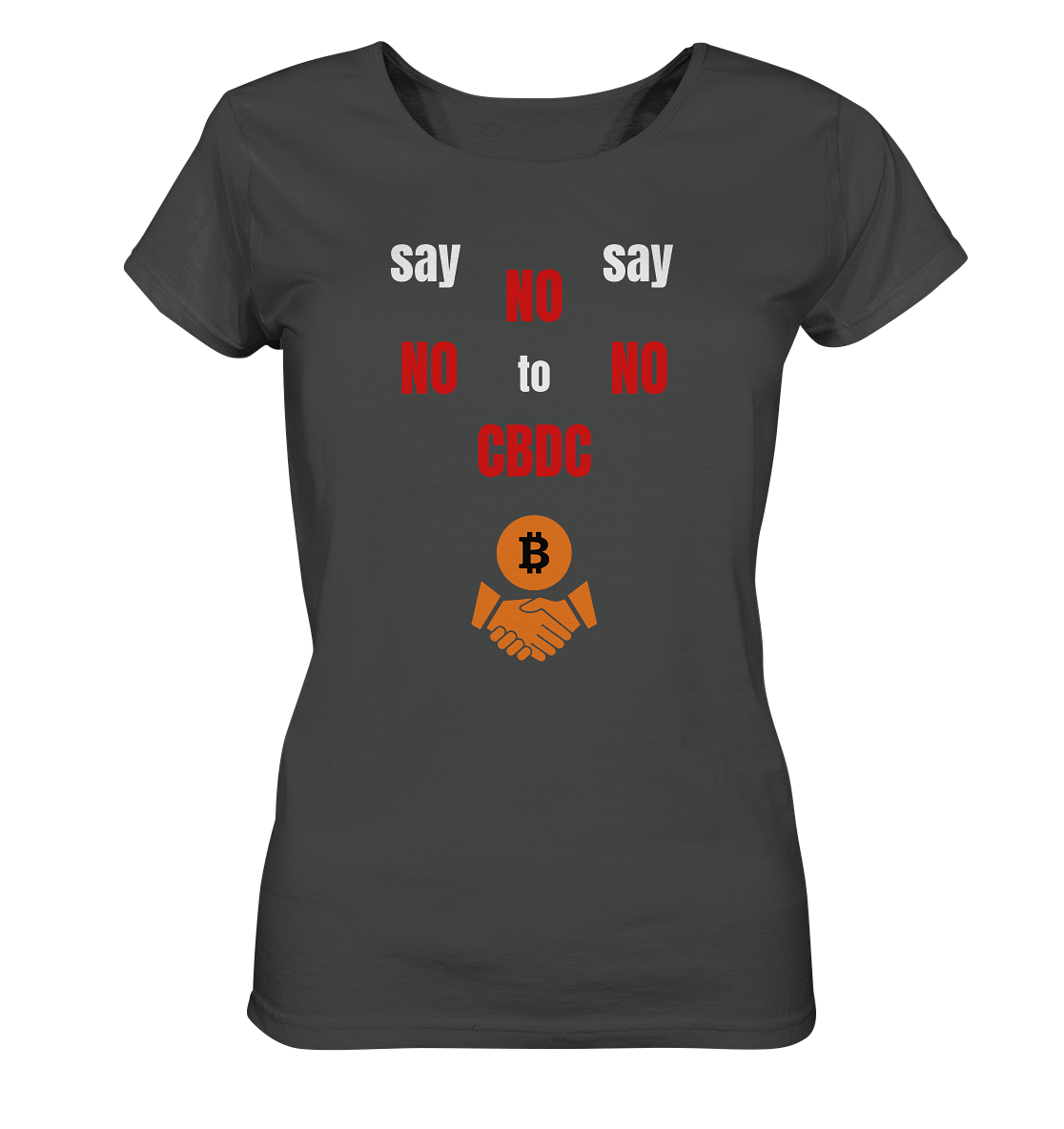 SAY NO NO NO to CBDC - (Ladies Collection 21% Rabatt bis zum Halving 2024) - Ladies Organic Basic Shirt