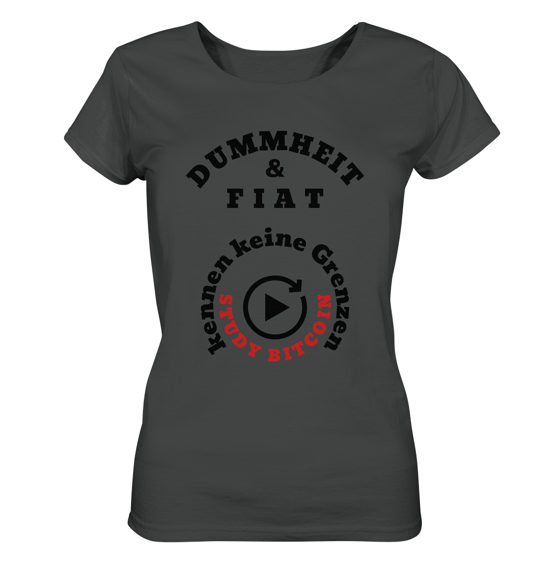 DUMMHEIT & FIAT kennen keine Grenzen - STUDY BITCOIN (rund in rund) # ENDLOS-PLAYBUTTON - Ladies Collection 21% Rabatt bis zum Halving 2024  - Ladies Organic Basic Shirt