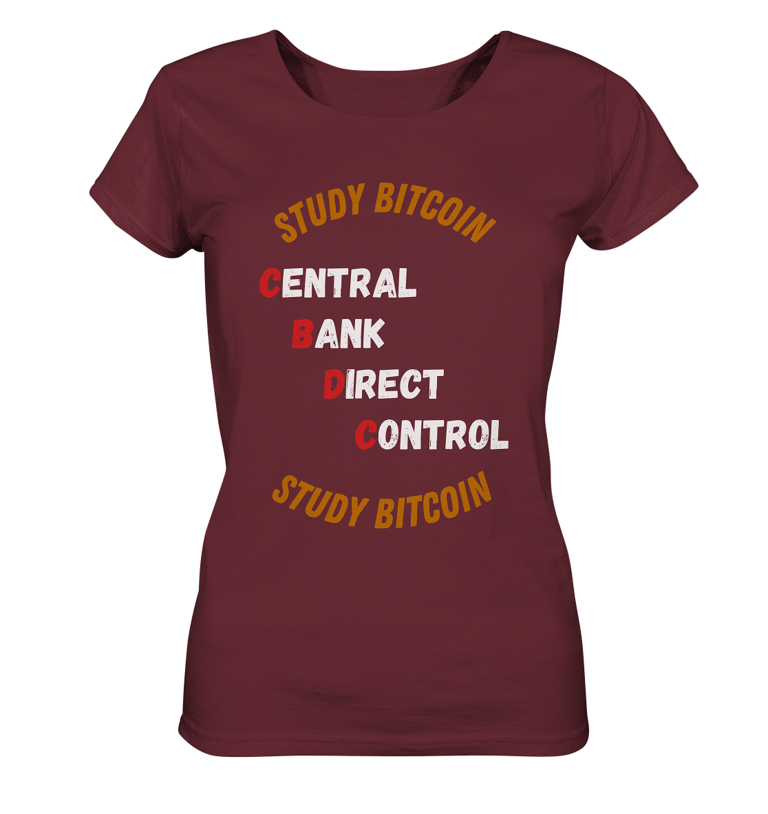 CENTRAL BANK DIRECT CONTROL - STUDY BITCOIN (Ladies Collection 21% Rabatt bis zum Halving 2024)   - Ladies Organic Basic Shirt