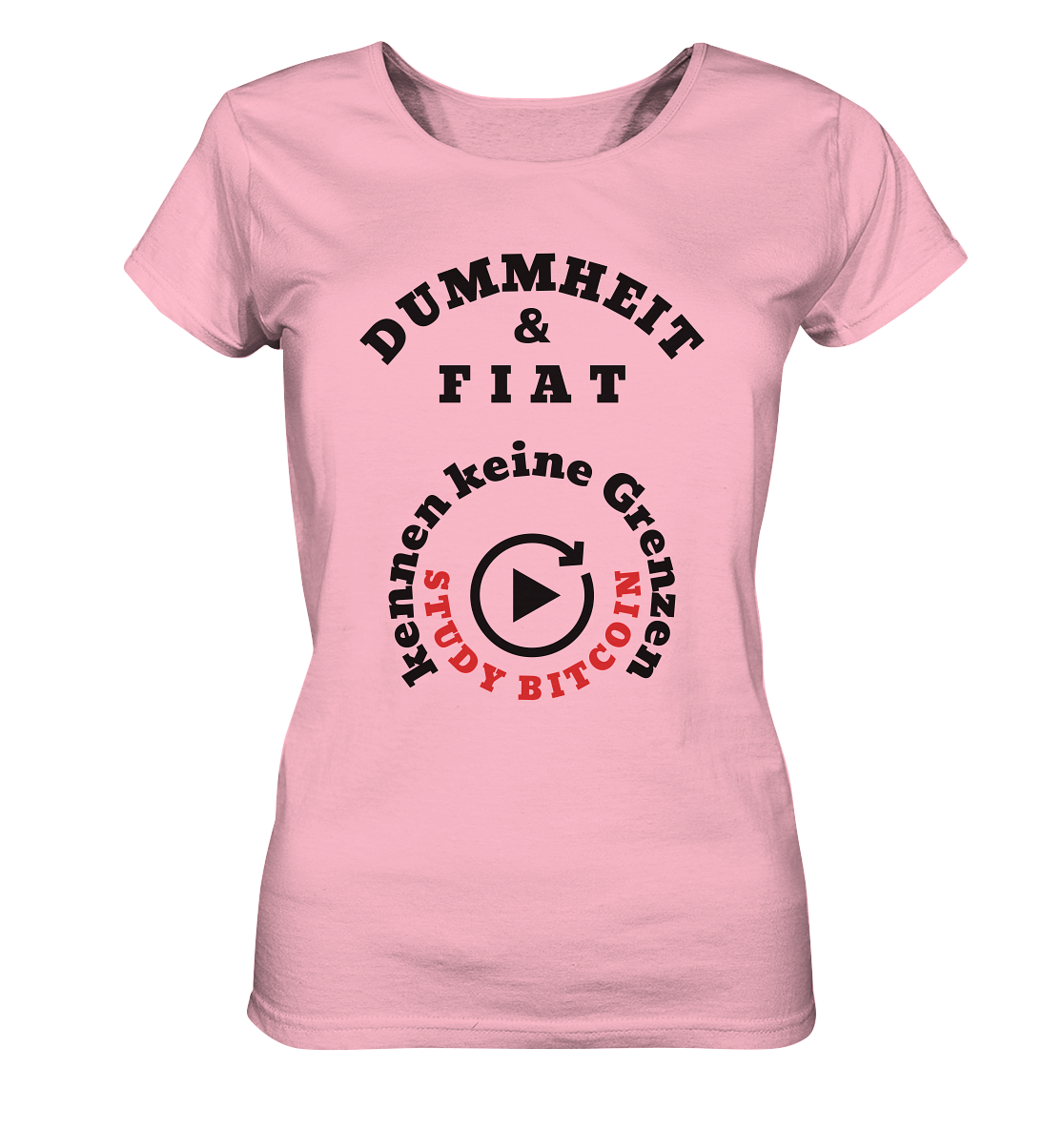 DUMMHEIT & FIAT kennen keine Grenzen - STUDY BITCOIN (rund in rund) # ENDLOS-PLAYBUTTON - Ladies Collection 21% Rabatt bis zum Halving 2024  - Ladies Organic Basic Shirt