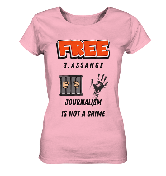 FREE J. ASSANGE - JOURNALISM IS NOT CRIME (2 Grafiken) - Ladies Collection 21% Rabatt bis zum Halving 2024) - Ladies Organic Basic Shirt