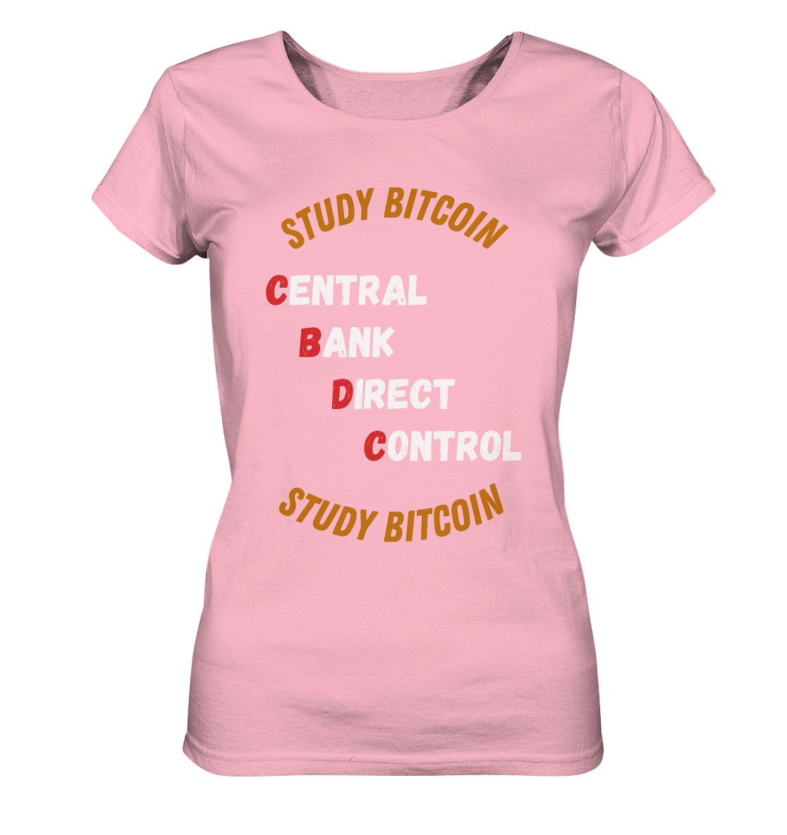 CENTRAL BANK DIRECT CONTROL - STUDY BITCOIN (Ladies Collection 21% Rabatt bis zum Halving 2024)   - Ladies Organic Basic Shirt