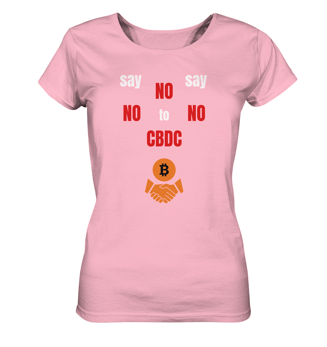 SAY NO NO NO to CBDC - (Ladies Collection 21% Rabatt bis zum Halving 2024) - Ladies Organic Basic Shirt