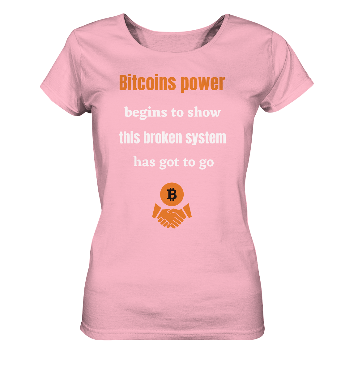 Bitcoins power begins to show, this broken system has got to go (Ladies 21% Rabatt bis zum Halving 2024) - Ladies Organic Basic Shirt