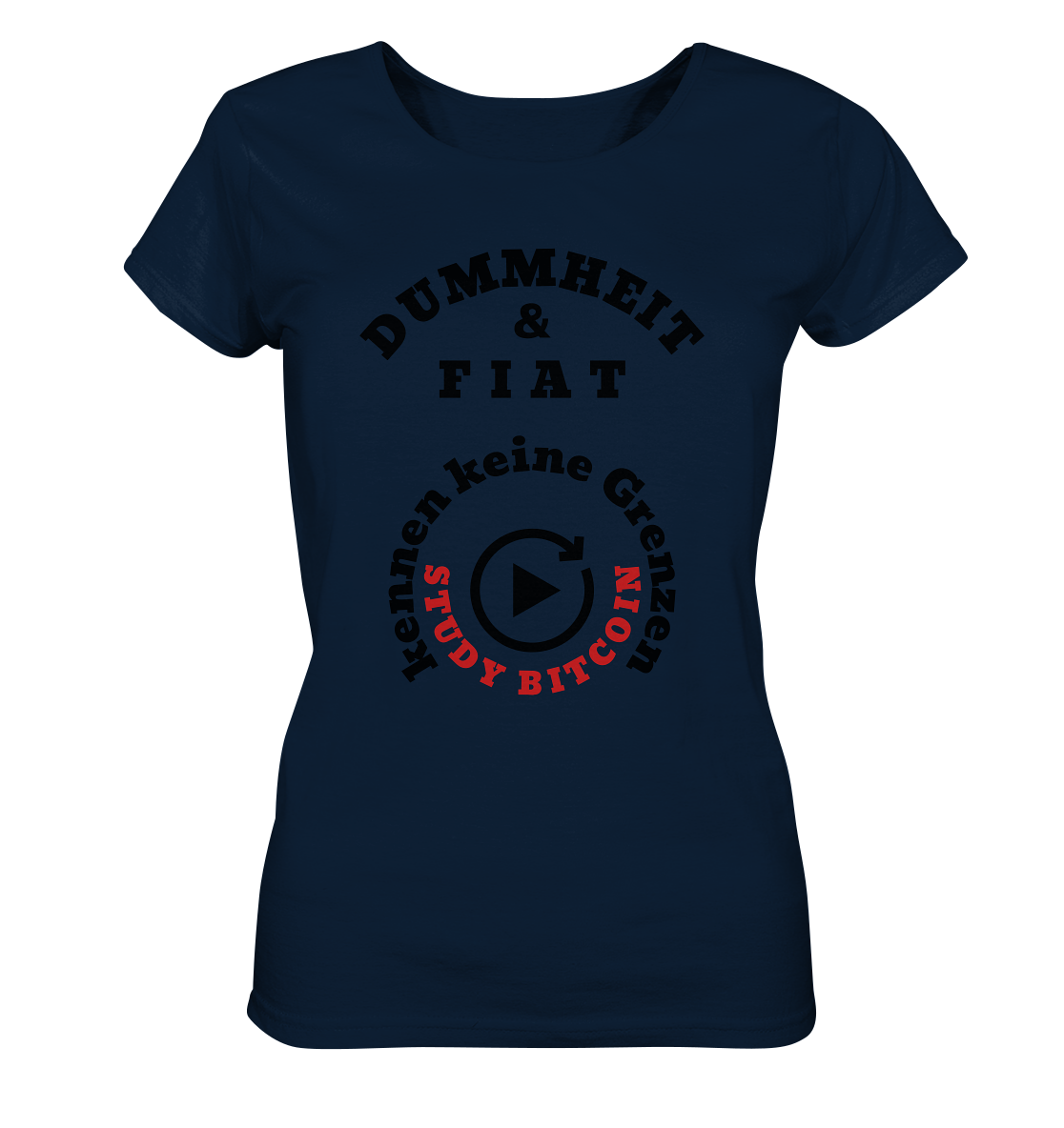 DUMMHEIT & FIAT kennen keine Grenzen - STUDY BITCOIN (rund in rund) # ENDLOS-PLAYBUTTON - Ladies Collection 21% Rabatt bis zum Halving 2024  - Ladies Organic Shirt