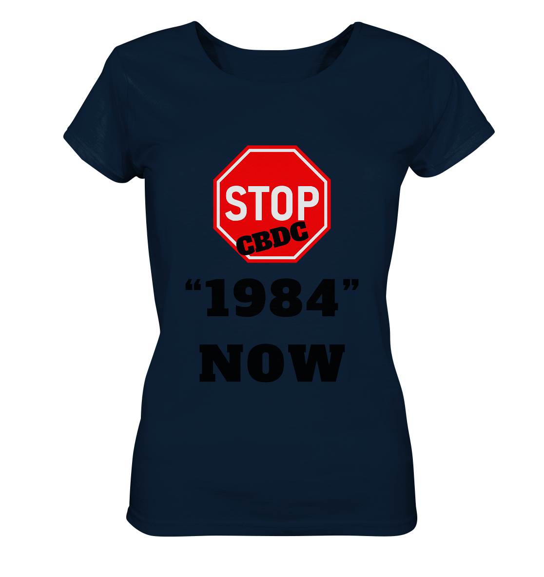 STOP CBDC "1984" NOW - LADIES COLLECTION 21% automat. Rabatt bis zum Halving 2024  - Ladies Organic Shirt