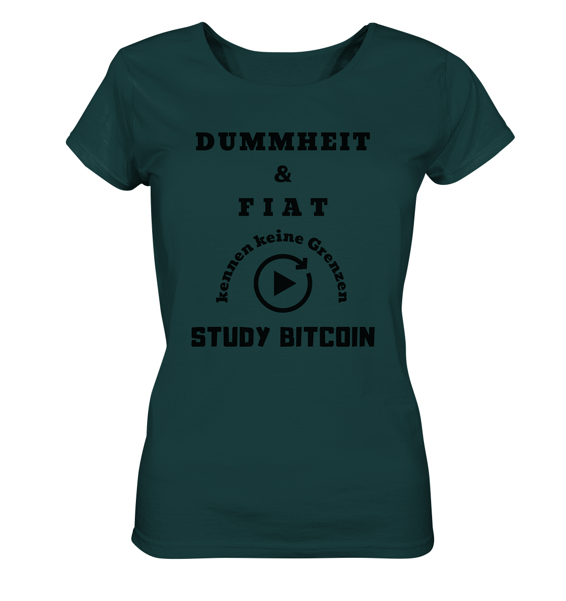 DUMMHEIT UND FIAT KENNEN KEINE GRENZEN - STUDY BITCOIN (ENDLOS-PLAYBUTTON) - Ladies Collection 21% Rabatt bis zum Halving 2024 - Ladies Organic Shirt