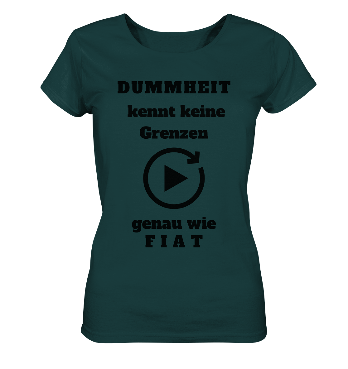 DUMMHEIT KENNT KEINE GRENZEN - GENAU WIE FIAT (ENDLOS-PLAYBUTTON) # einheitliche Schrift # Ladies Collection 21% Rabatt bis zum Halving 2024  - Ladies Organic Shirt