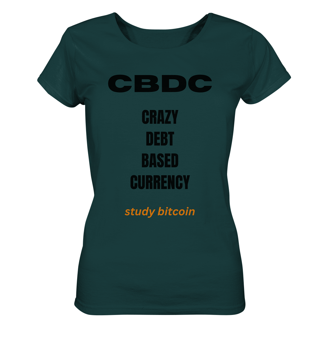 CBDC - CRAZY DEBT BASED CURRENCY - study bitcoin  (Text only - Ladies Collection 21% Rabatt bis zum Halving 2024)  - Ladies Organic Shirt
