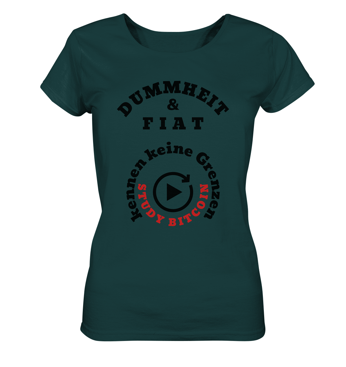 DUMMHEIT & FIAT kennen keine Grenzen - STUDY BITCOIN (rund in rund) # ENDLOS-PLAYBUTTON - Ladies Collection 21% Rabatt bis zum Halving 2024  - Ladies Organic Shirt