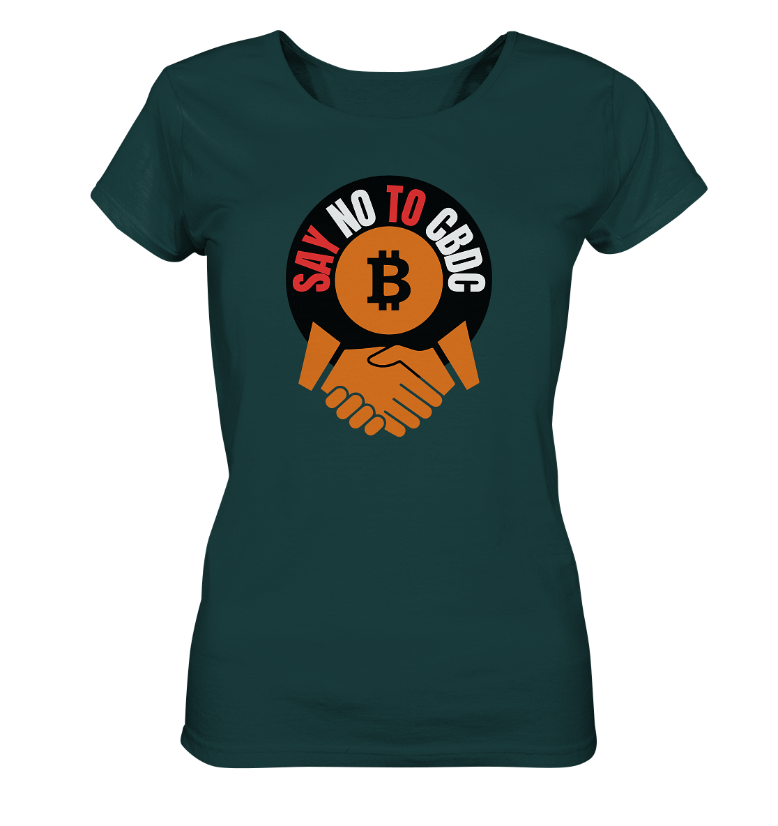 SAY NO TO CBDC - handshake (Ladies Collection 21% Rabatt bis zum Halving 2024)  - Ladies Organic Shirt