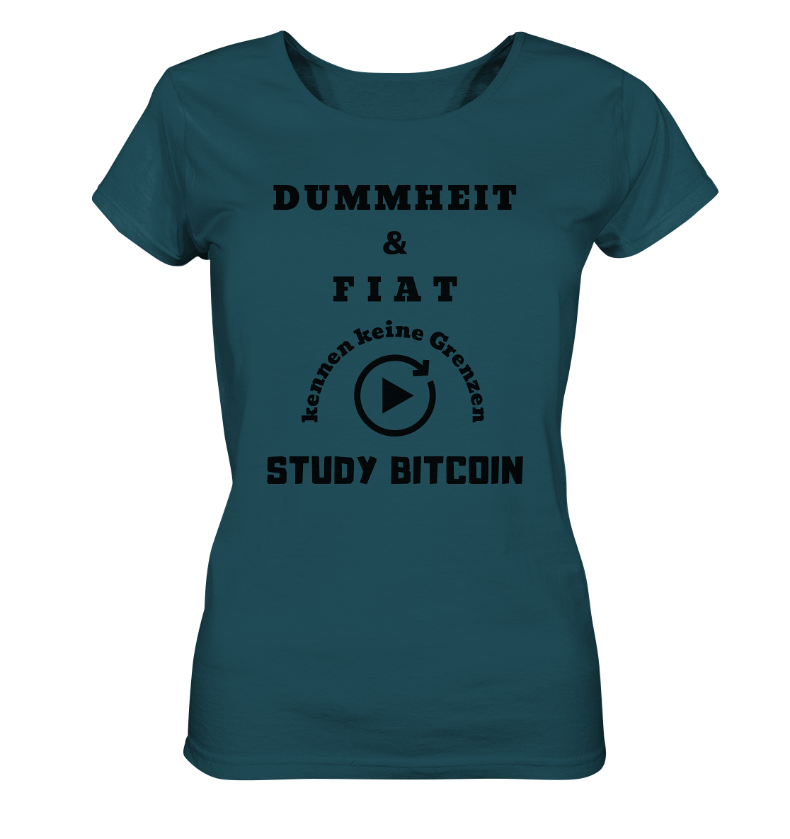 DUMMHEIT UND FIAT KENNEN KEINE GRENZEN - STUDY BITCOIN (ENDLOS-PLAYBUTTON) - Ladies Collection 21% Rabatt bis zum Halving 2024 - Ladies Organic Shirt