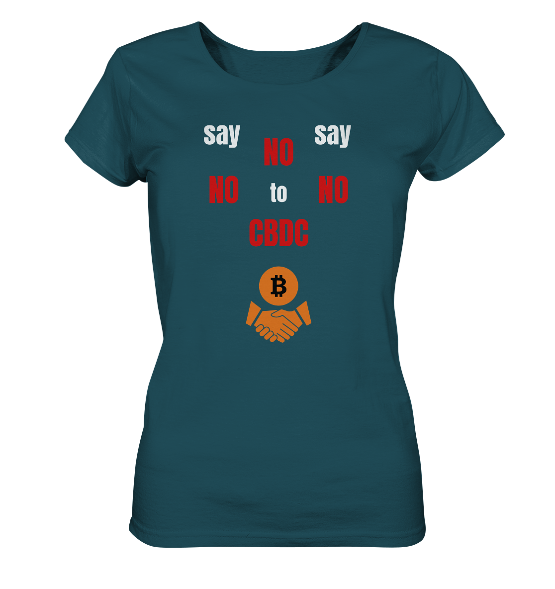 SAY NO NO NO to CBDC - (Ladies Collection 21% Rabatt bis zum Halving 2024) - Ladies Organic Shirt