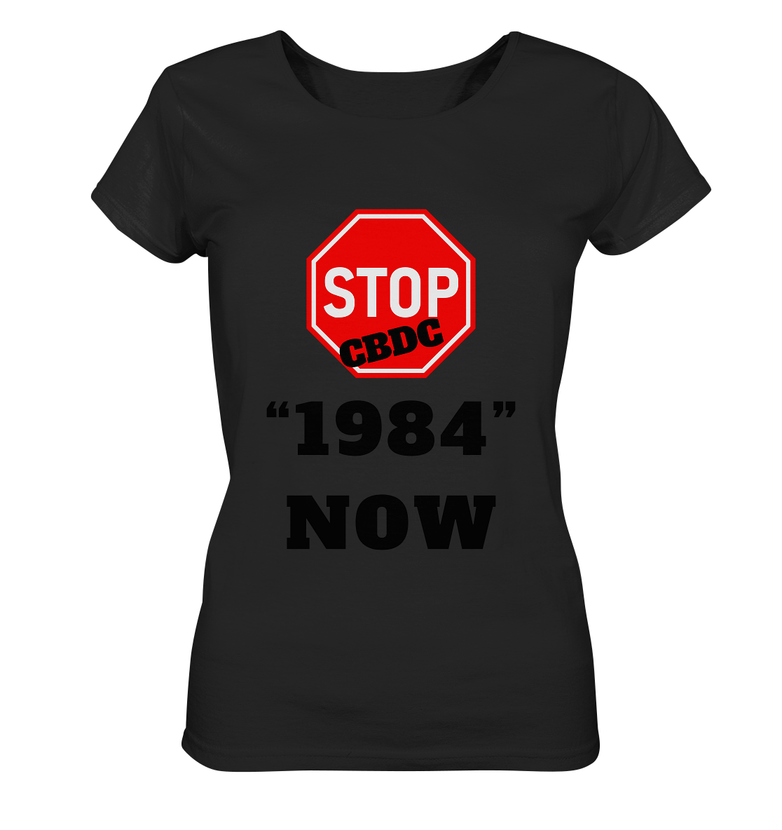 STOP CBDC "1984" NOW - LADIES COLLECTION 21% automat. Rabatt bis zum Halving 2024  - Ladies Organic Shirt