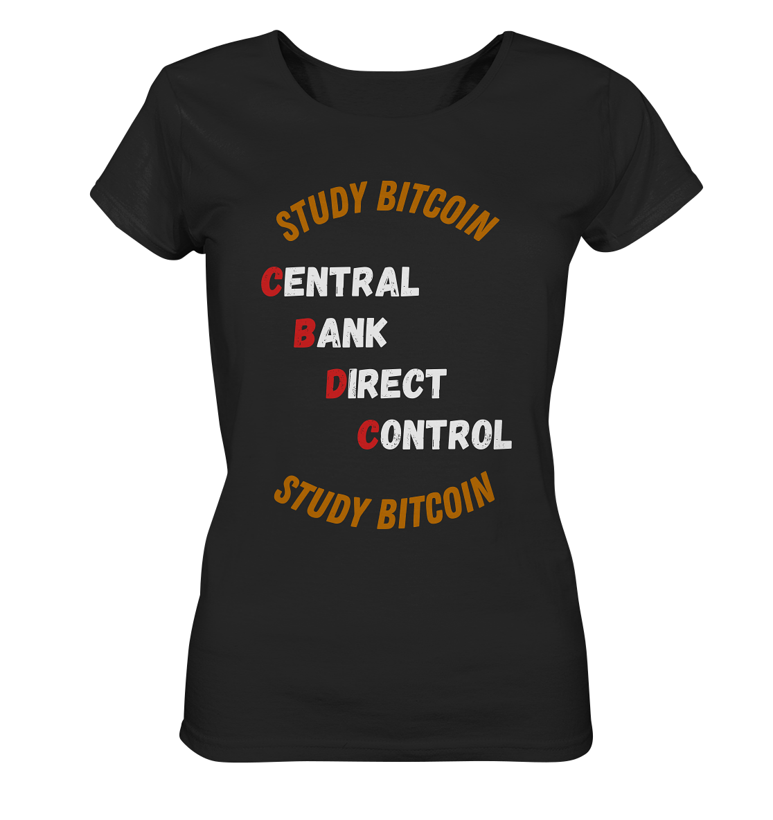 CENTRAL BANK DIRECT CONTROL - STUDY BITCOIN (Ladies Collection 21% Rabatt bis zum Halving 2024)   - Ladies Organic Shirt