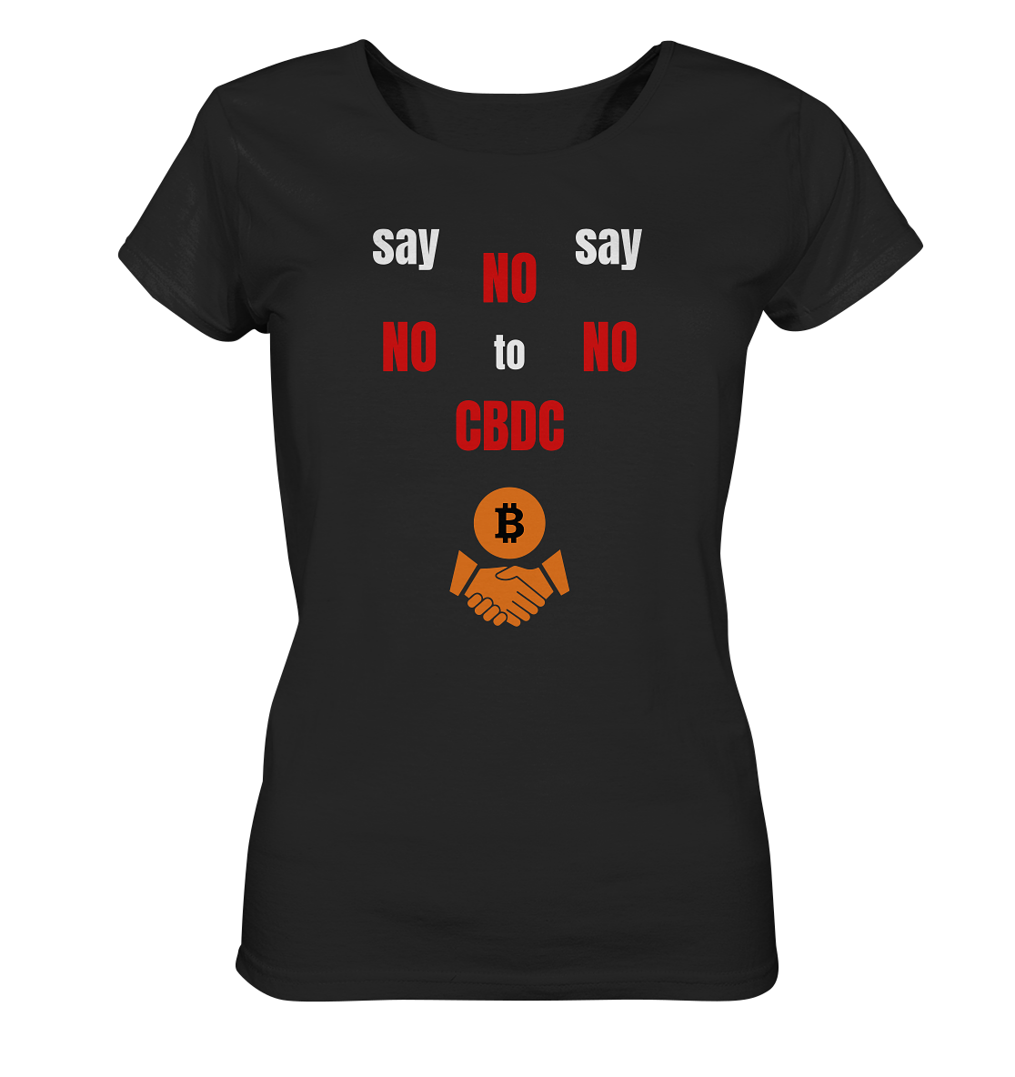 SAY NO NO NO to CBDC - (Ladies Collection 21% Rabatt bis zum Halving 2024) - Ladies Organic Shirt