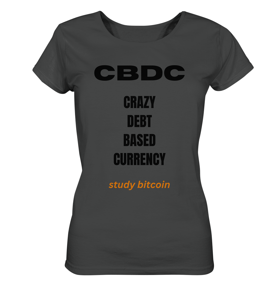 CBDC - CRAZY DEBT BASED CURRENCY - study bitcoin  (Text only - Ladies Collection 21% Rabatt bis zum Halving 2024)  - Ladies Organic Shirt