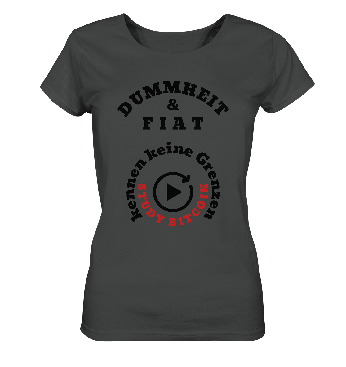DUMMHEIT & FIAT kennen keine Grenzen - STUDY BITCOIN (rund in rund) # ENDLOS-PLAYBUTTON - Ladies Collection 21% Rabatt bis zum Halving 2024  - Ladies Organic Shirt