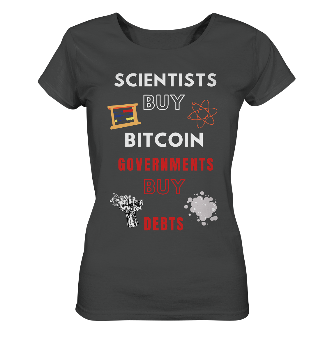 SCIENTIST BUY BITCOIN; GOVERNMENTS BUY DEBTS (Ladies Collection 21% Rabatt bis zum Halving 2024)  - Ladies Organic Shirt