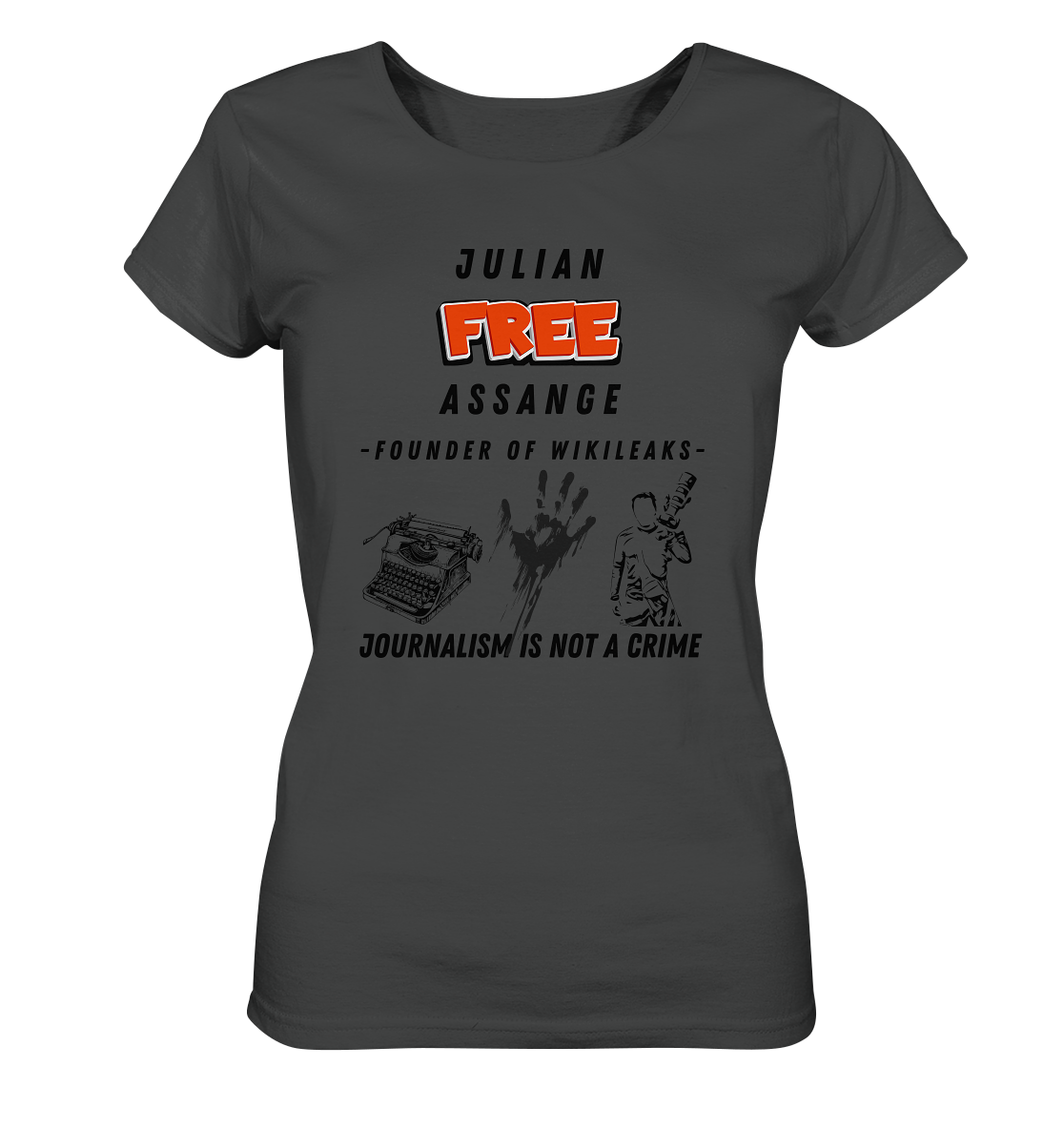 FREE JULIAN ASSANGE - FOUNDER OF WIKILEAKS - JOURNALISM IS NOT A CRIME (3 Grafiken) - Ladies Collection 21% Rabatt bis zum Halving 2024) - Ladies Organic Shirt