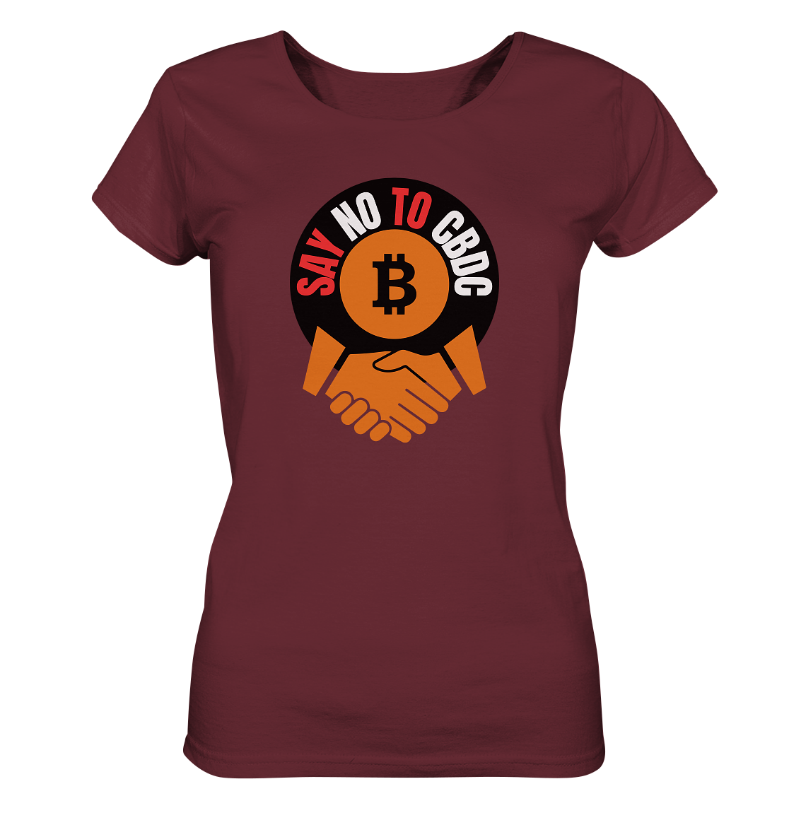 SAY NO TO CBDC - handshake (Ladies Collection 21% Rabatt bis zum Halving 2024)  - Ladies Organic Shirt
