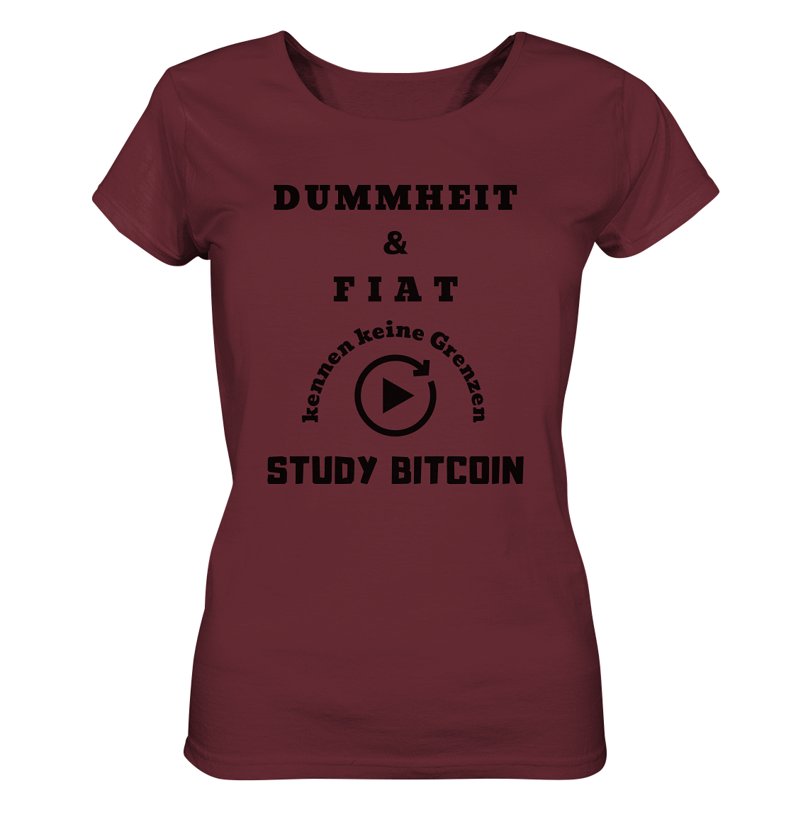 DUMMHEIT UND FIAT KENNEN KEINE GRENZEN - STUDY BITCOIN (ENDLOS-PLAYBUTTON) - Ladies Collection 21% Rabatt bis zum Halving 2024 - Ladies Organic Shirt