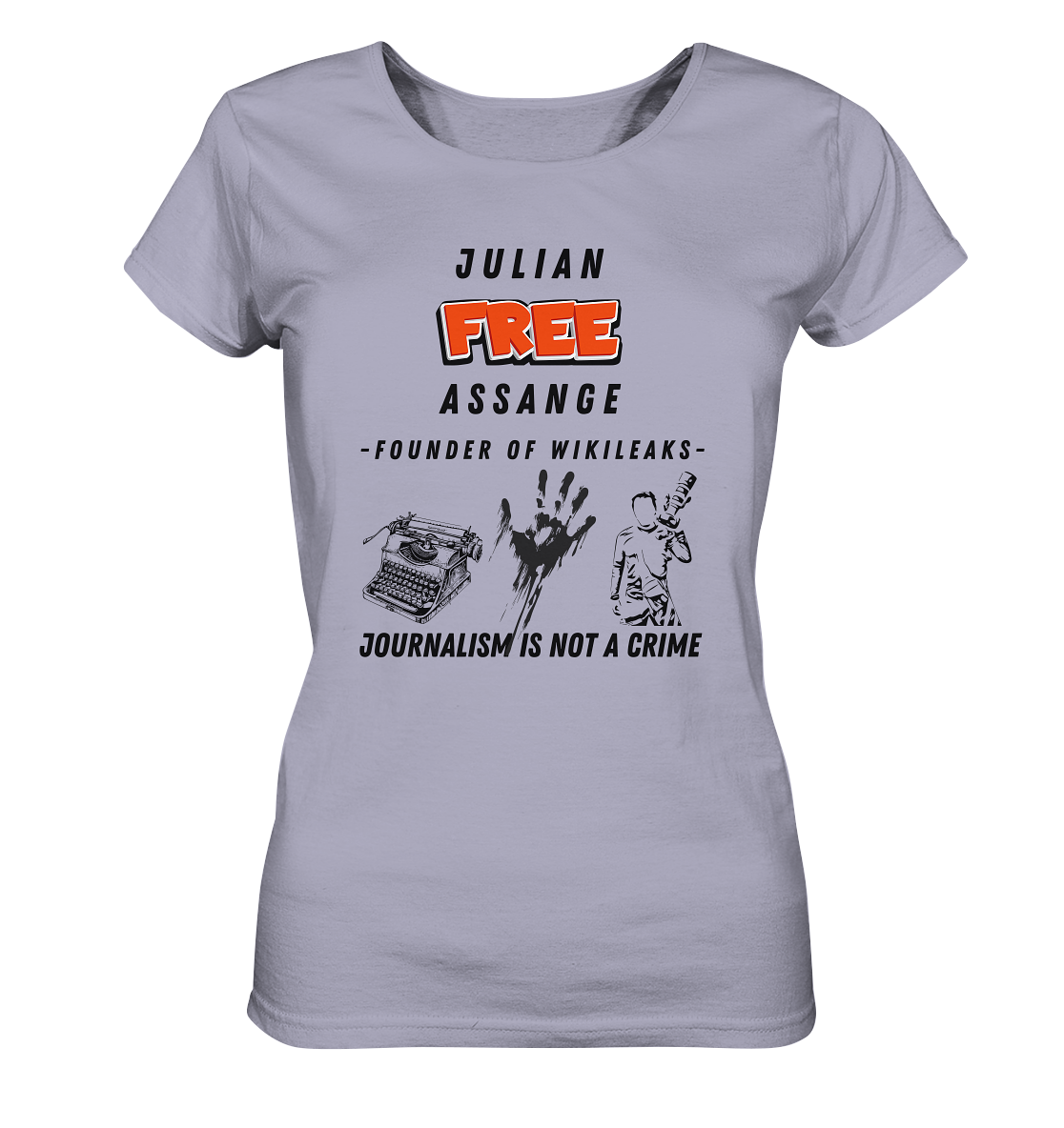 FREE JULIAN ASSANGE - FOUNDER OF WIKILEAKS - JOURNALISM IS NOT A CRIME (3 Grafiken) - Ladies Collection 21% Rabatt bis zum Halving 2024) - Ladies Organic Shirt